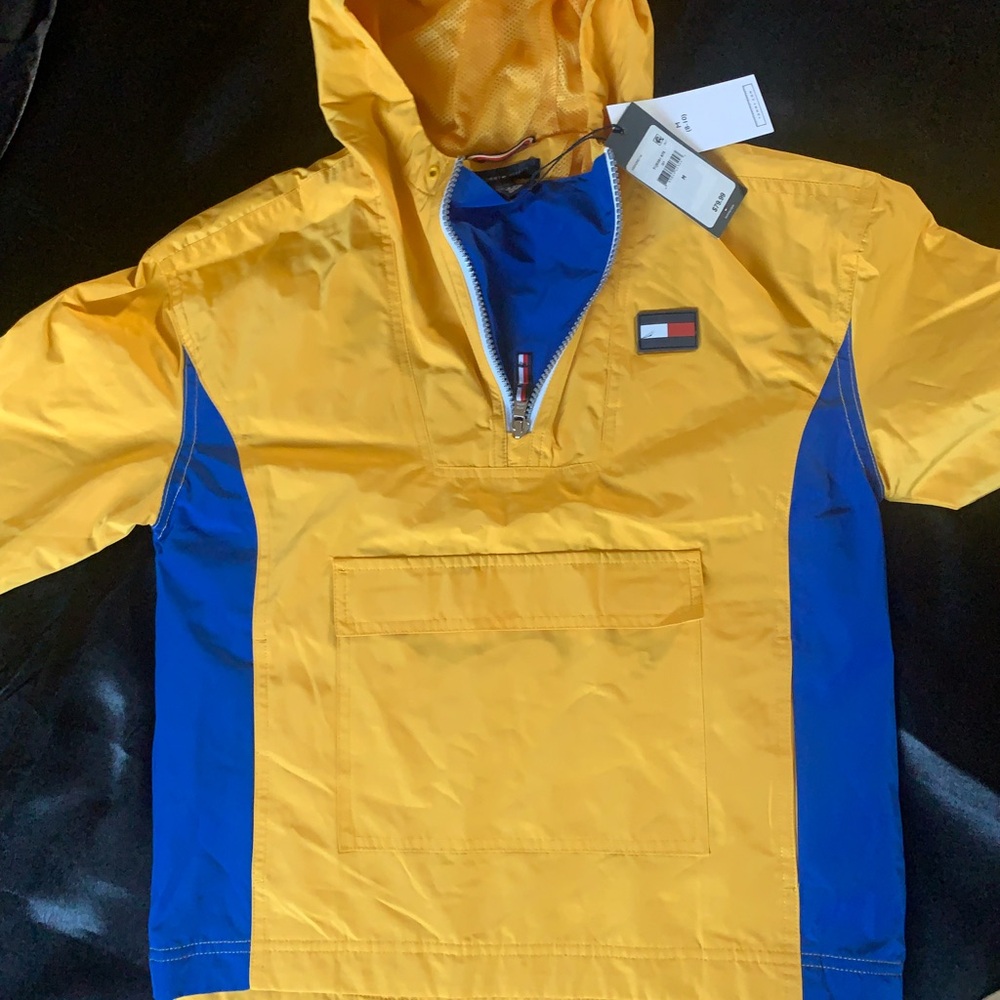 Tommy Hilfiger Yellow and Blue Hooded Jacket